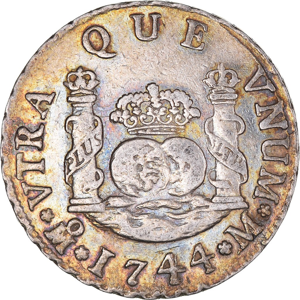 Moeda, México, Philip V, 2 Reales, 1744, Mexico City, AU(50-53), Prata, KM:85