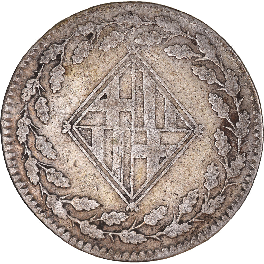 Coin, Spain, BARCELONA, Joseph (Jose) Napolean, Peseta, 1812, VF(20-25), Silver