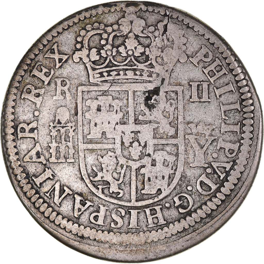 Moeda, Espanha, Philip V, 2 Reales, 1708, Segovia, AU(50-53), Prata, KM:275