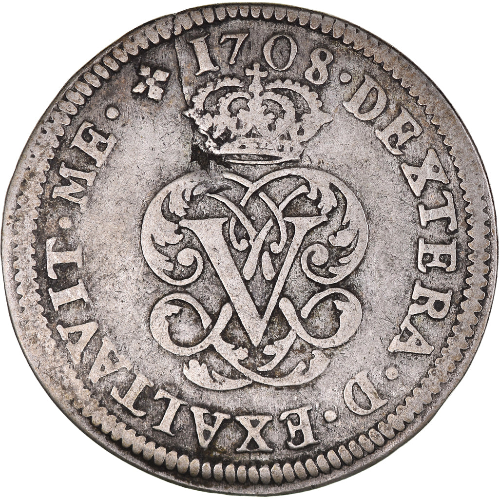 Moeda, Espanha, Philip V, 2 Reales, 1708, Segovia, AU(50-53), Prata, KM:275