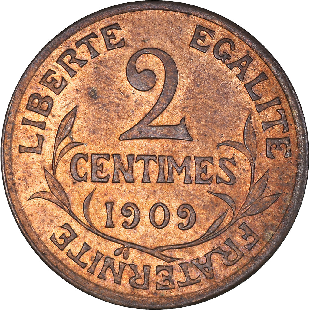 Moneda, Francia, Dupuis, 2 Centimes, 1909, Paris, EBC, Bronce, KM:841