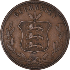 Coin, Guernsey, 8 Doubles, 1864, Heaton, Birmingham, VF(30-35), Bronze, KM:7