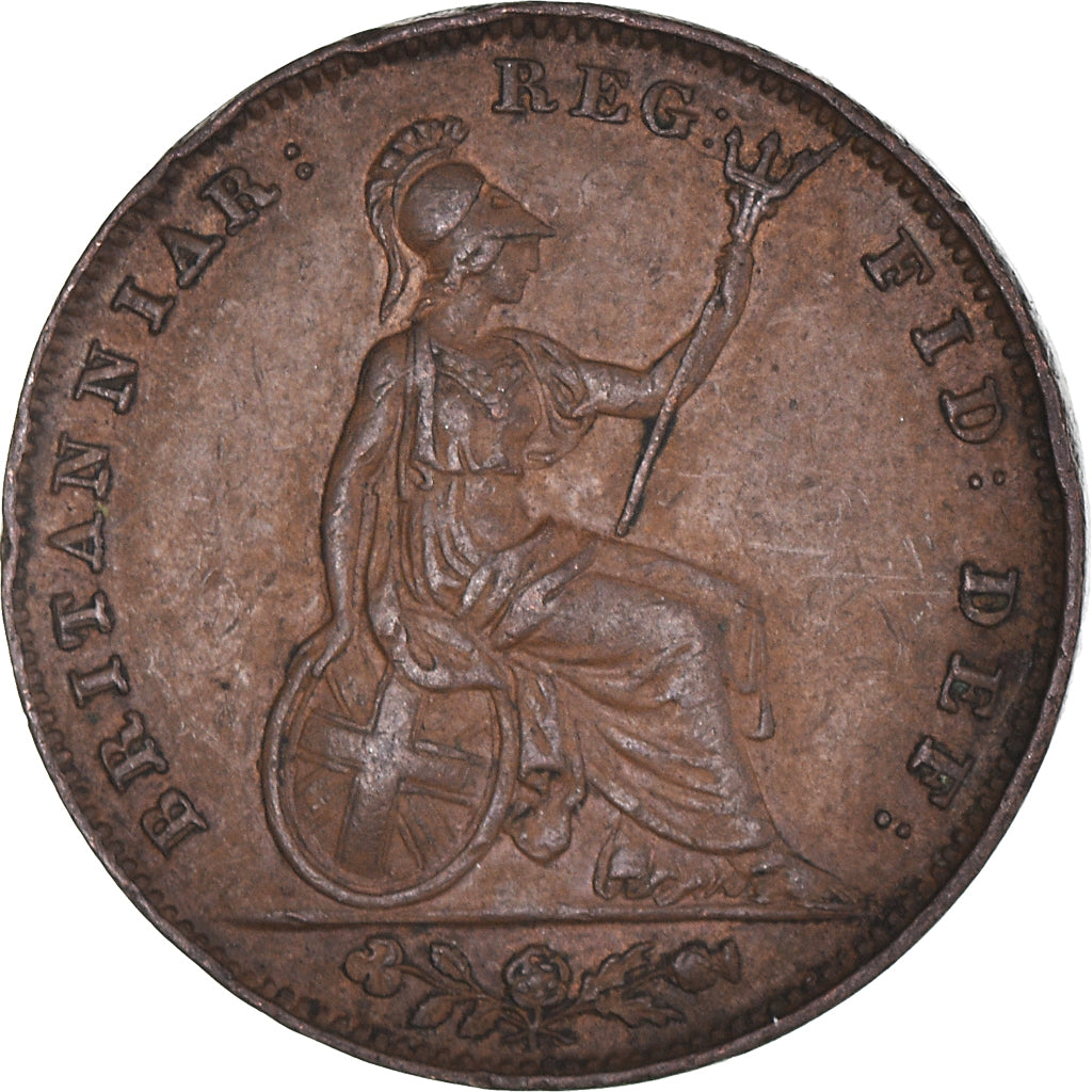 Coin, Great Britain, Victoria, Farthing, 1845, EF(40-45), Copper, KM:725
