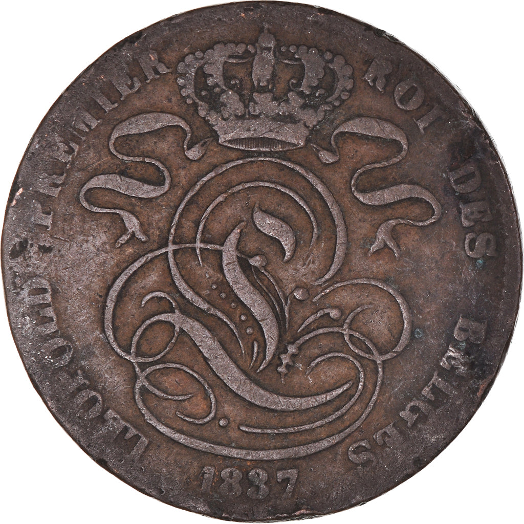 Monnaie, Belgique, Leopold I, 5 Centimes, 1837, TB, Cuivre, KM:5.1