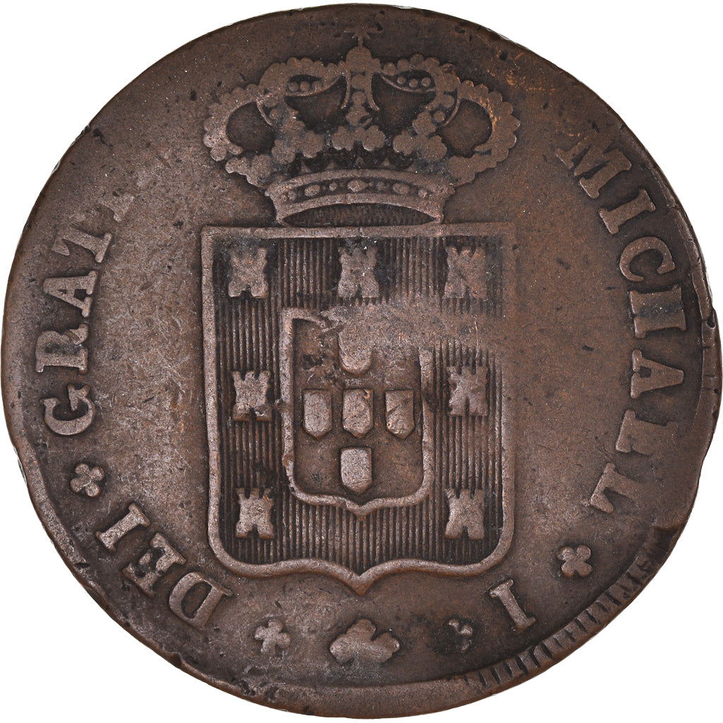 Monnaie, Portugal, Miguel, 10 Reis, X; 1/2 Vinten, 1831, B+, Cuivre, KM:390