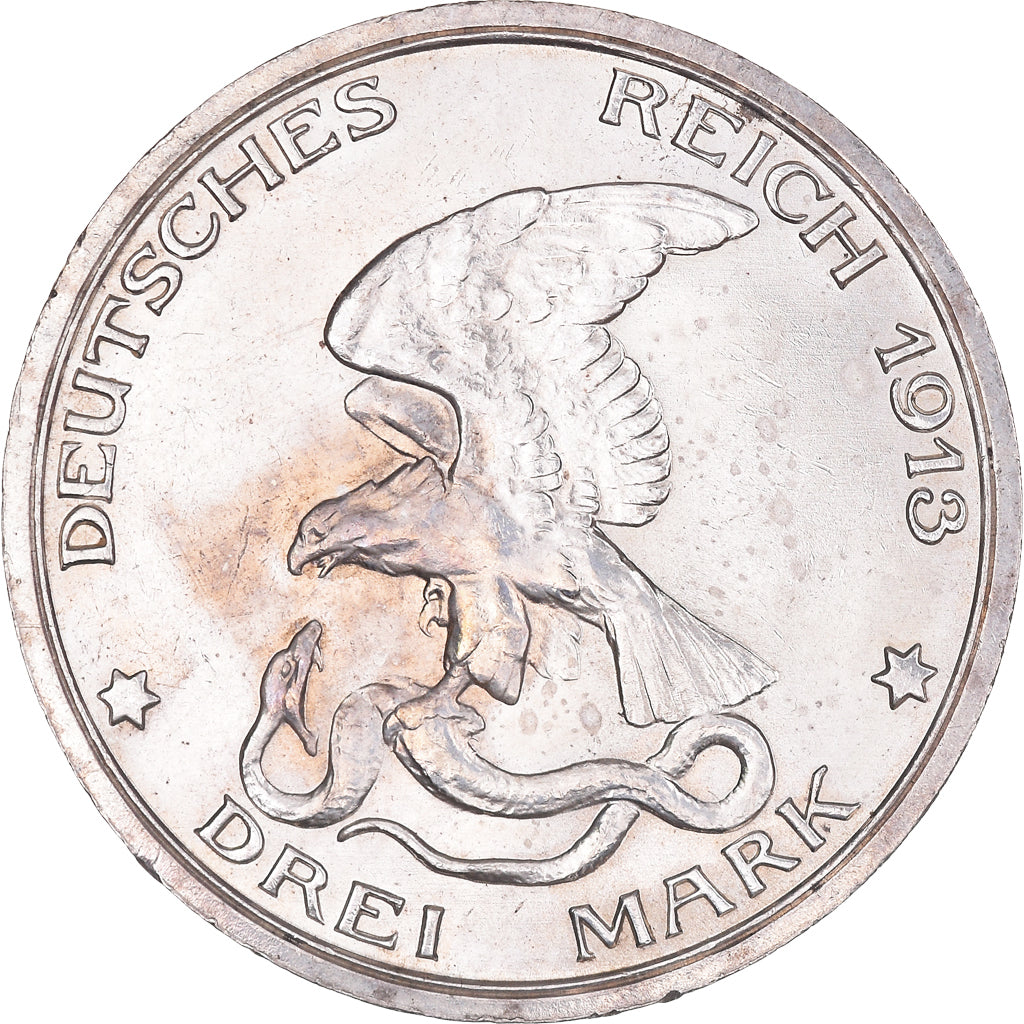 Monnaie, Empire allemand, Wilhelm II, 3 Mark, 1913, Berlin, SUP, Argent