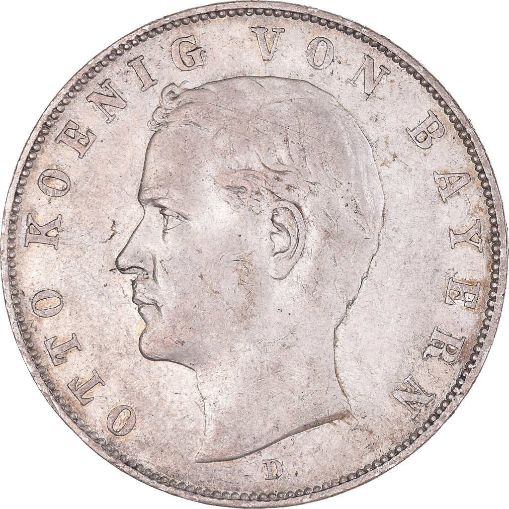 Coin, German States, BAVARIA, Otto, 3 Mark, 1910, Munich, EF(40-45), Silver
