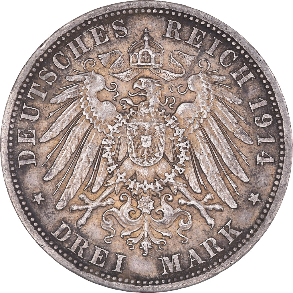 Monnaie, Etats allemands, PRUSSIA, Wilhelm II, 3 Mark, 1914, Berlin, TTB