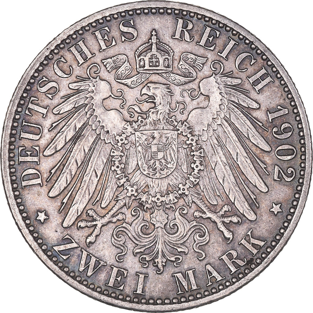 Monnaie, Etats allemands, BADEN, Friedrich I, 2 Mark, 1902, Karlsruhe, TTB+