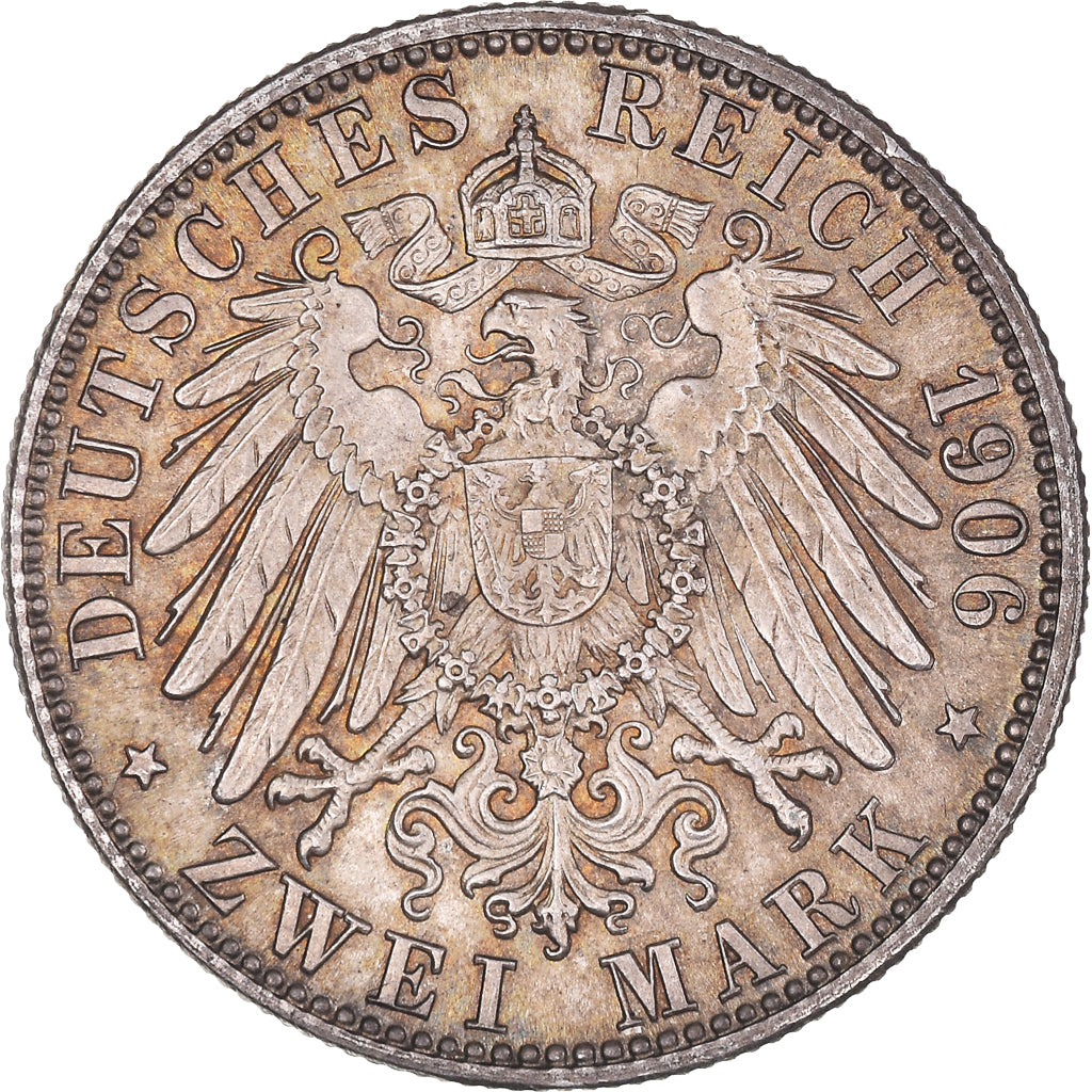 Münze, Deutsch Staaten, BADEN, Friedrich I, 2 Mark, 1906, VZ, Silber, KM:276