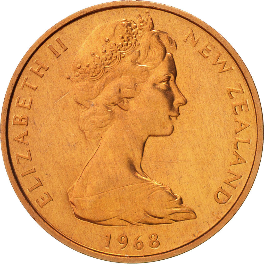 New Zealand, Elizabeth II, 2 Cents, 1968, KM:32.1, FDC, Bronze