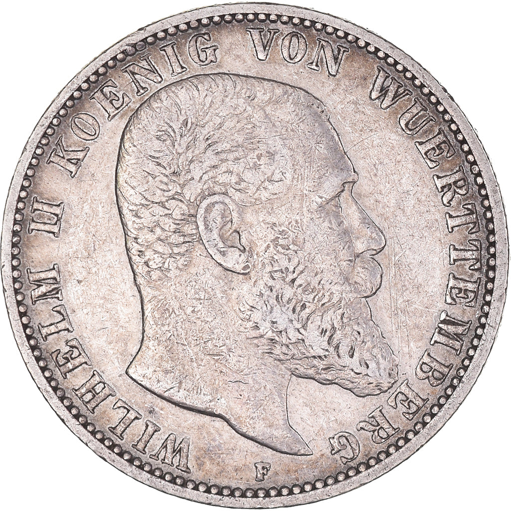 Coin, German States, WURTTEMBERG, Wilhelm II, 2 Mark, 1900, Freudenstadt