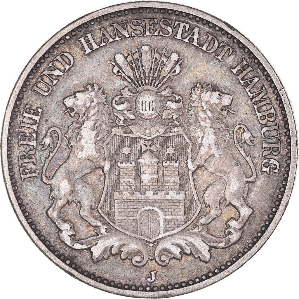 Coin, German States, HAMBURG, 2 Mark, 1906, Hamburg, EF(40-45), Silver, KM:612