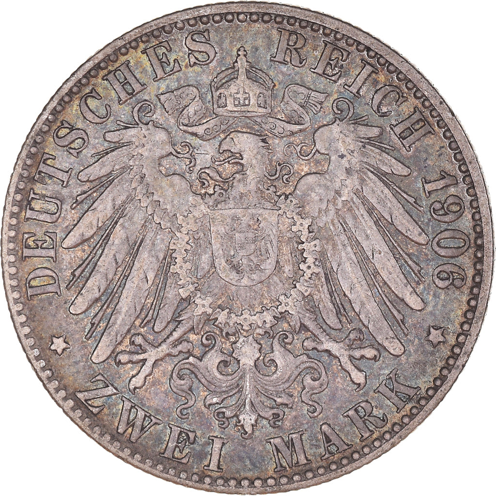 Coin, German States, HAMBURG, 2 Mark, 1906, Hamburg, EF(40-45), Silver, KM:612