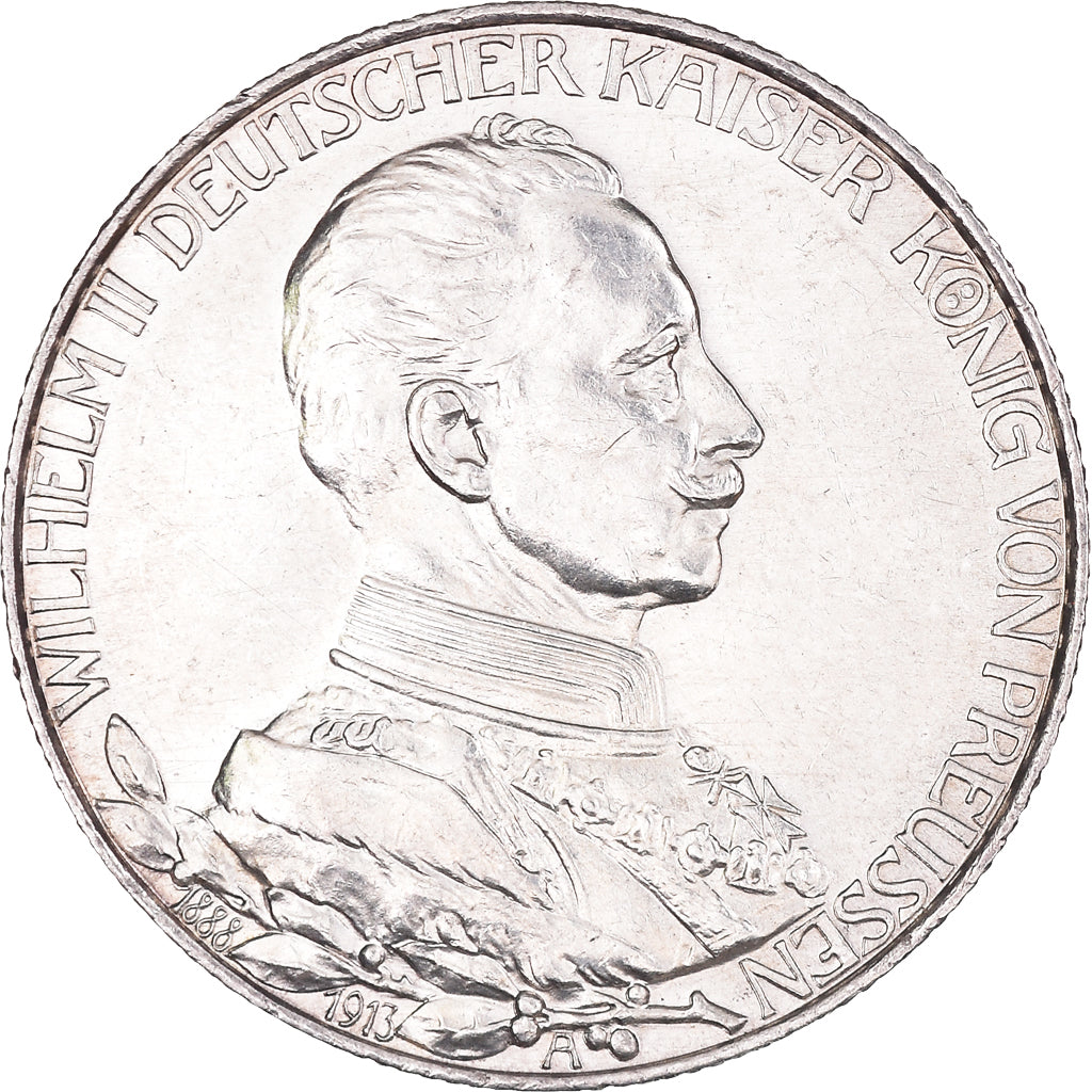 Moeda, Estados Alemães, PRUSSIA, Wilhelm II, 2 Mark, 1913, Berlin, MS(63)