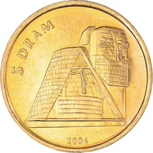 Monnaie, Nagorno-Karabakh, 5 Drams, 2004, SUP+, Laiton, KM:12