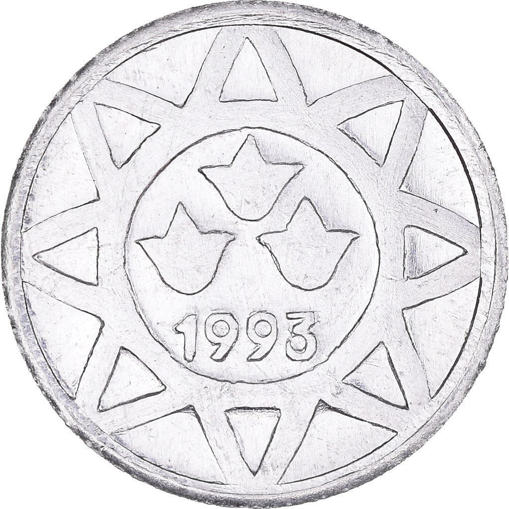 Monnaie, Azerbaïdjan, 5 Qapik, 1993, TTB, Aluminium, KM:1a