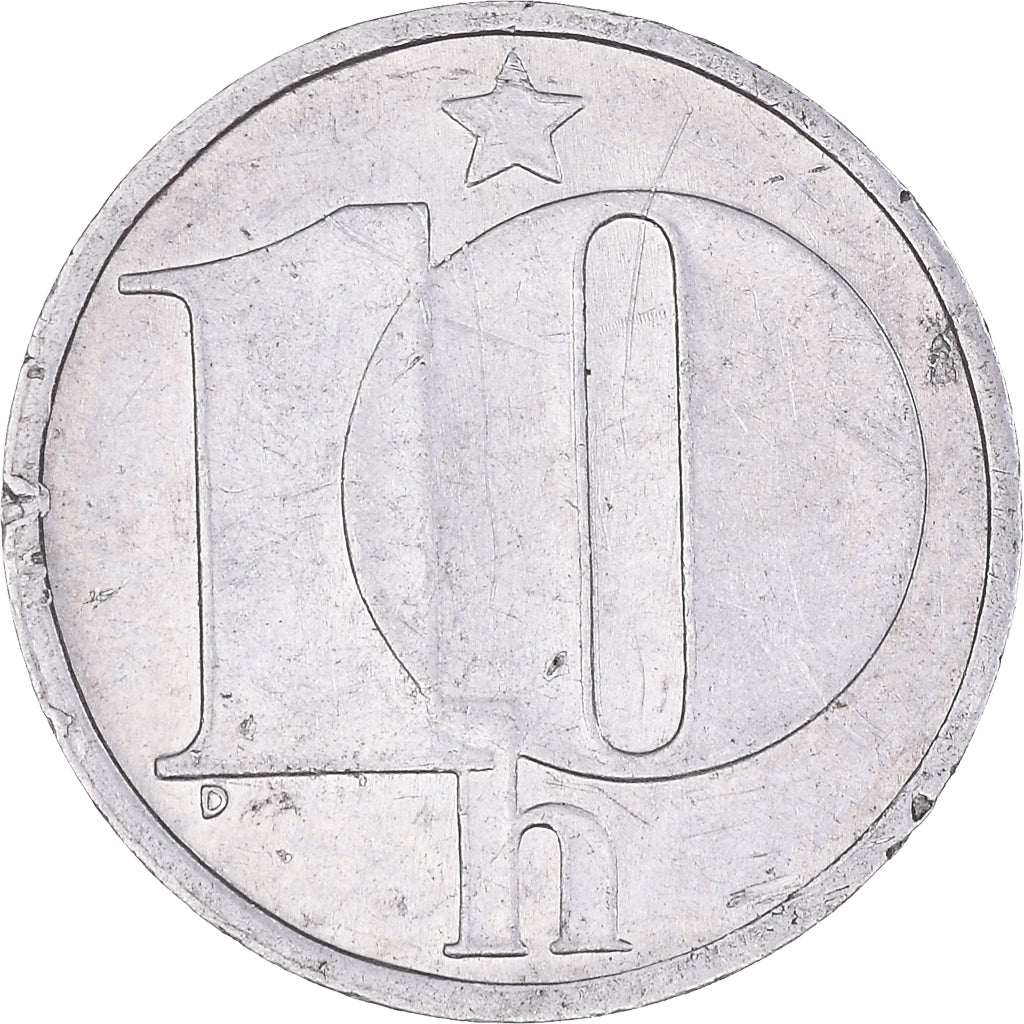 Moneda, Checoslovaquia, 10 Haleru, 1987, MBC+, Aluminio, KM:80