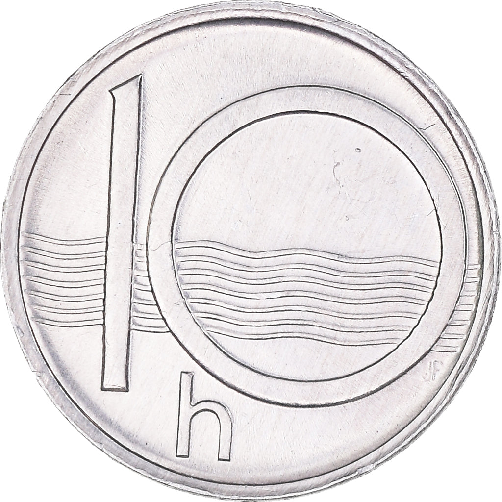 Munten, Tsjechische Republiek, 10 Haleru, 1995, PR+, Aluminium, KM:6