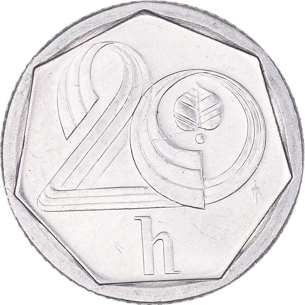 Munten, Tsjechische Republiek, 20 Haleru, 1995, PR+, Aluminium, KM:2.1
