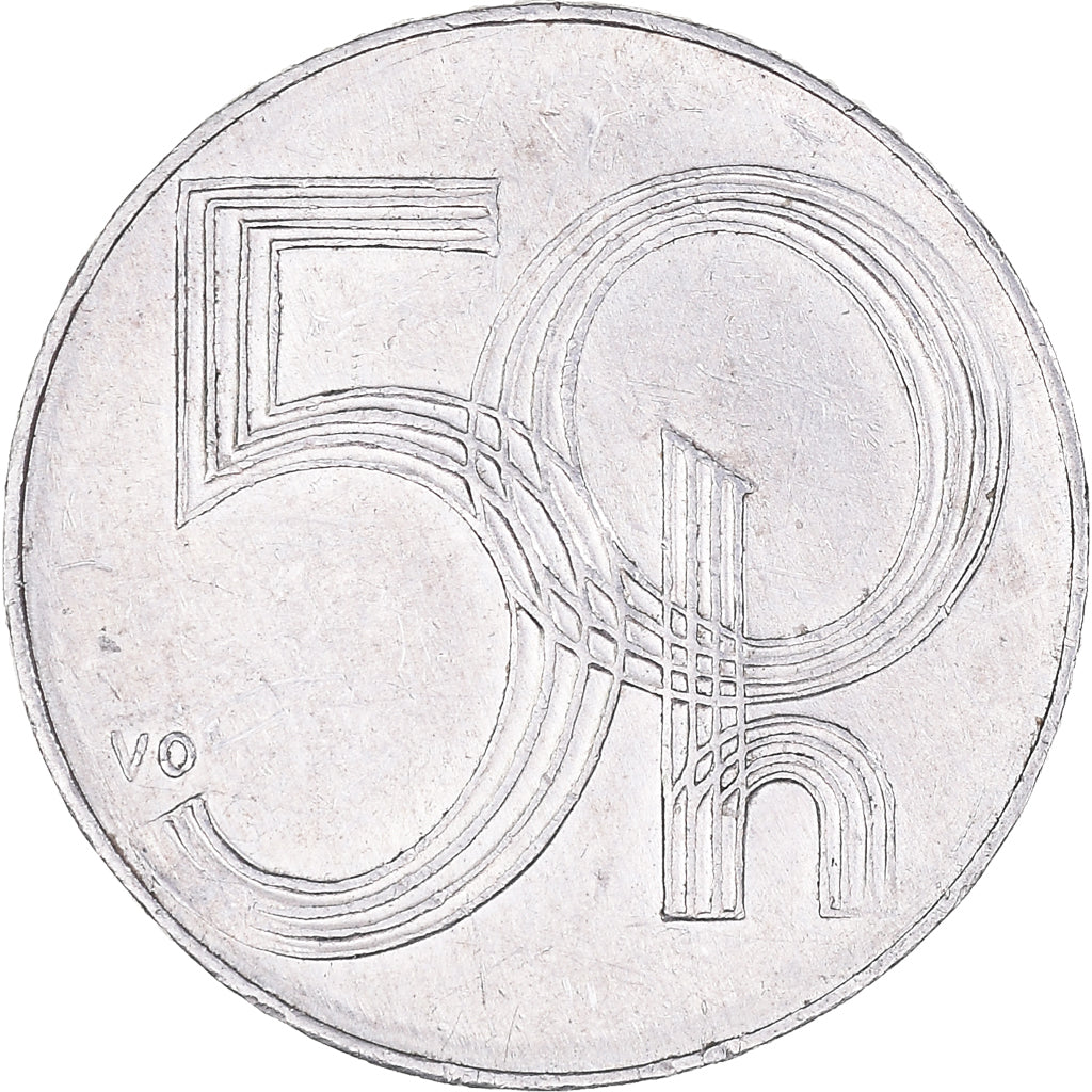 Munten, Tsjechische Republiek, 50 Haleru, 1994, ZF+, Aluminium, KM:3.1