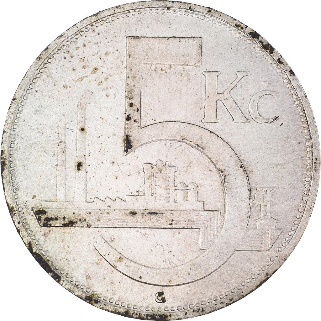 Monnaie, Tchécoslovaquie, 5 Korun, 1930, TB+, Argent, KM:11