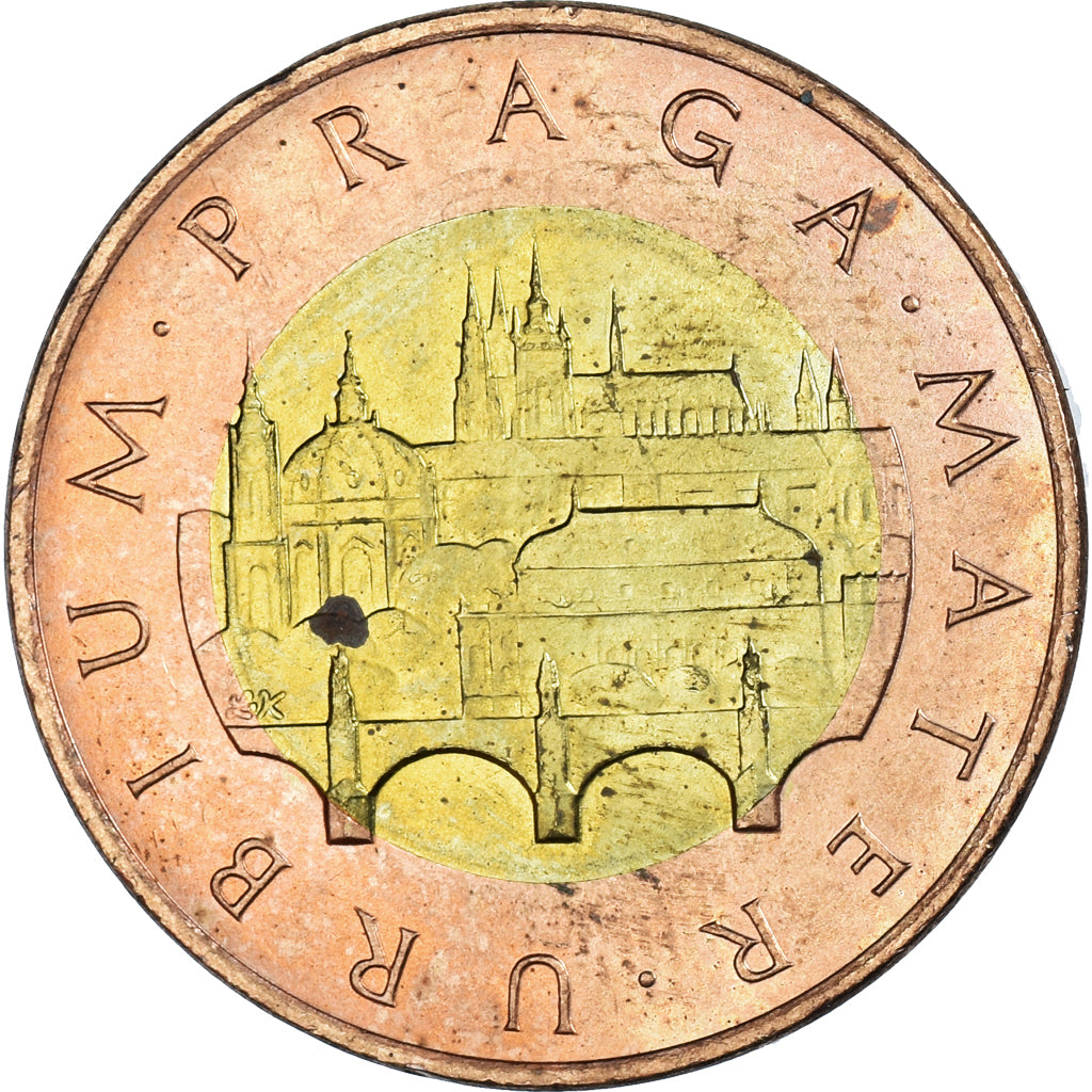 Coin, Czech Republic, 50 Korun, 1993, AU(55-58), Bi-Metallic, KM:1
