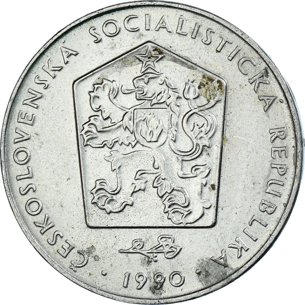 Munten, Tsjecho-Slowakije, 2 Koruny, 1990, ZF+, Cupro-nikkel, KM:75