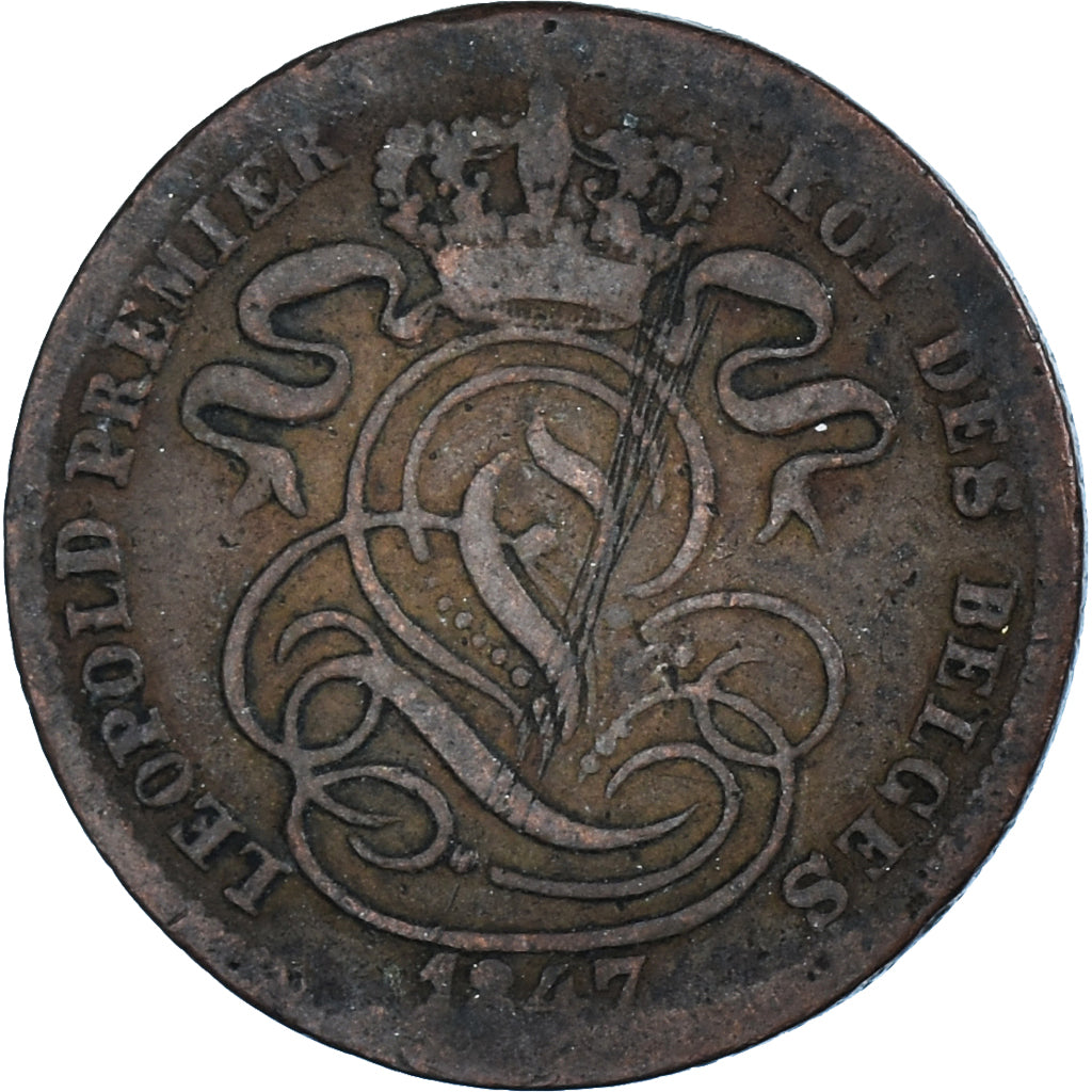 Coin, Belgium, Leopold I, Centime, 1847, VF(20-25), Copper, KM:1.2