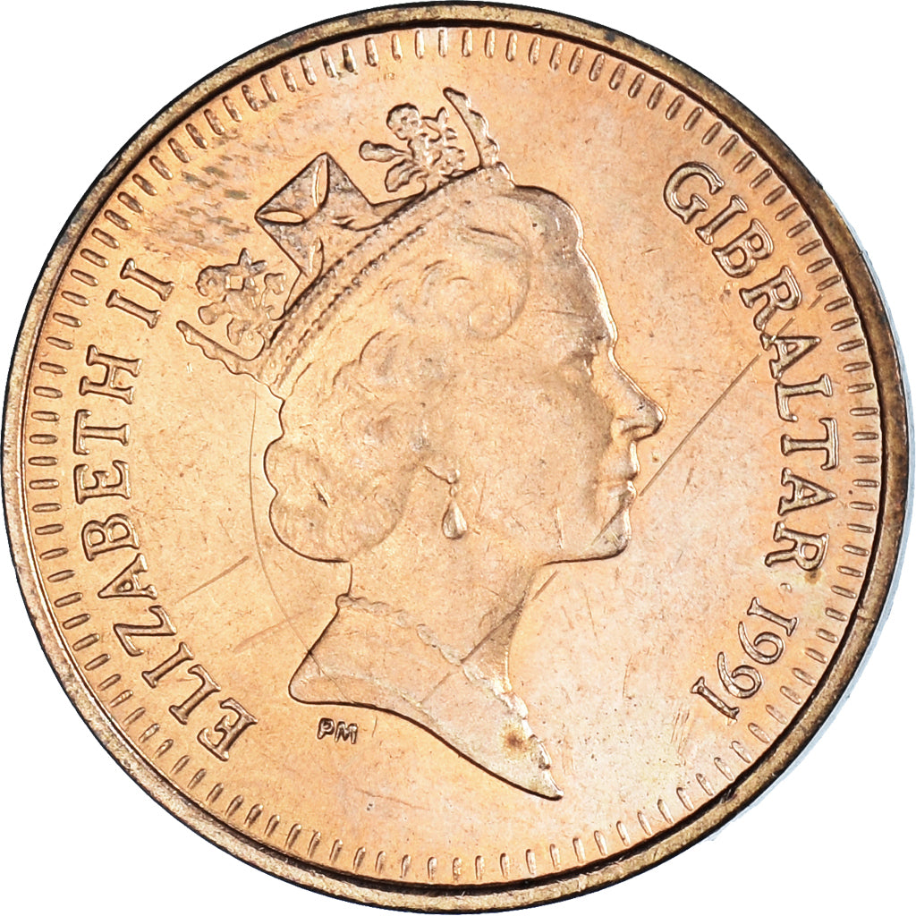 Moneta, Gibilterra, Elizabeth II, Penny, 1991, BB+, Bronzo, KM:20