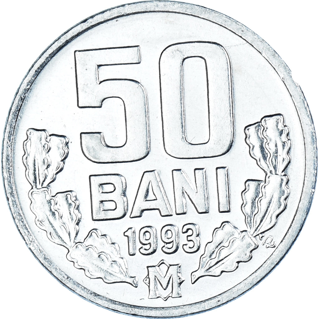 Coin, Moldova, 50 Bani, 1993, AU(55-58), Aluminum, KM:4