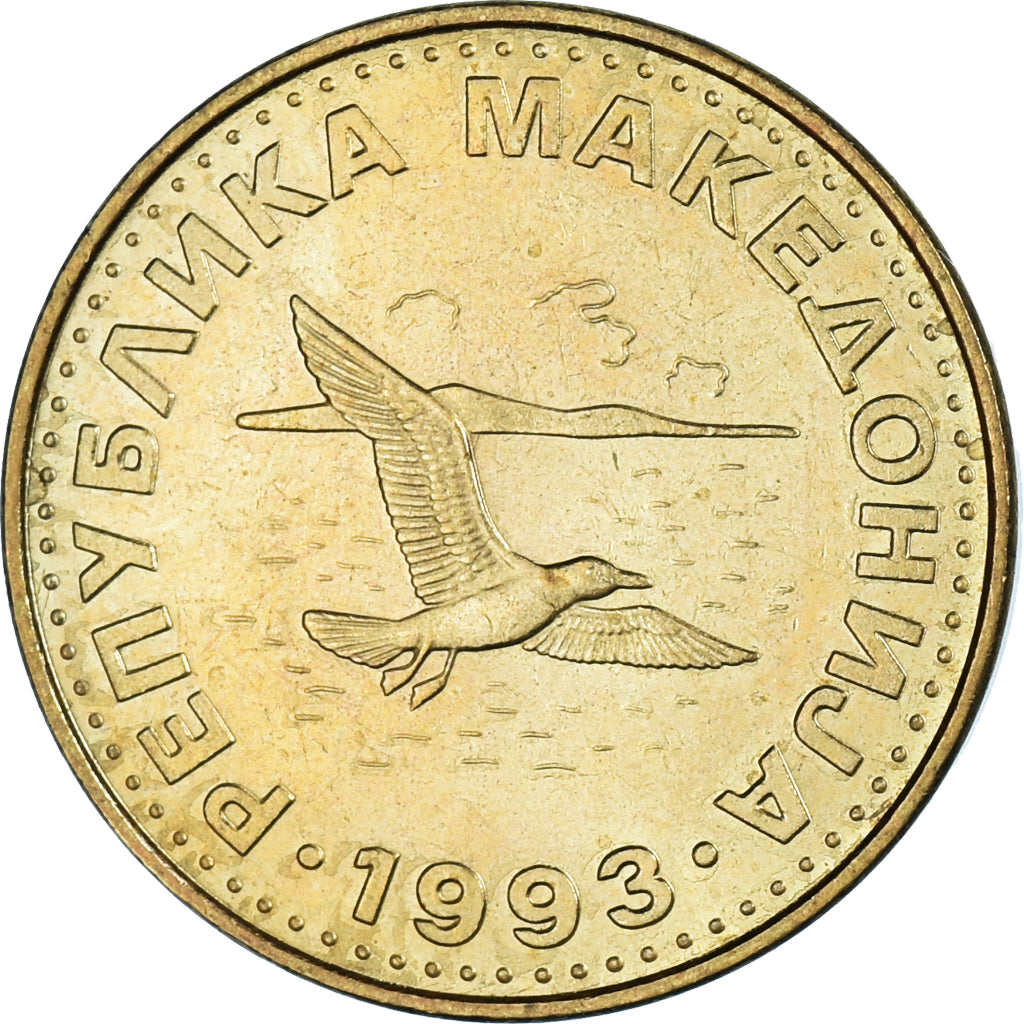 Moneda, Macedonia, 50 Deni, 1993, SC+, Latón, KM:1