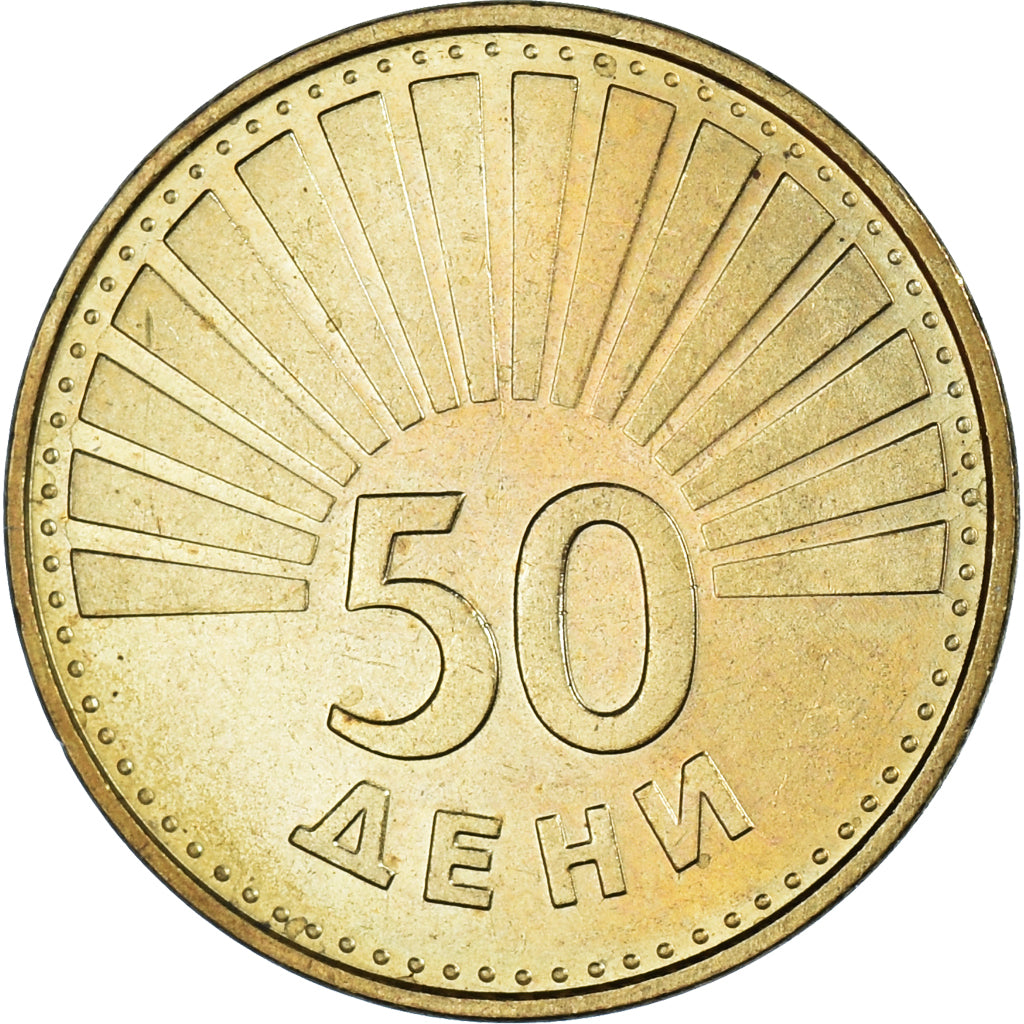 Moneda, Macedonia, 50 Deni, 1993, SC+, Latón, KM:1