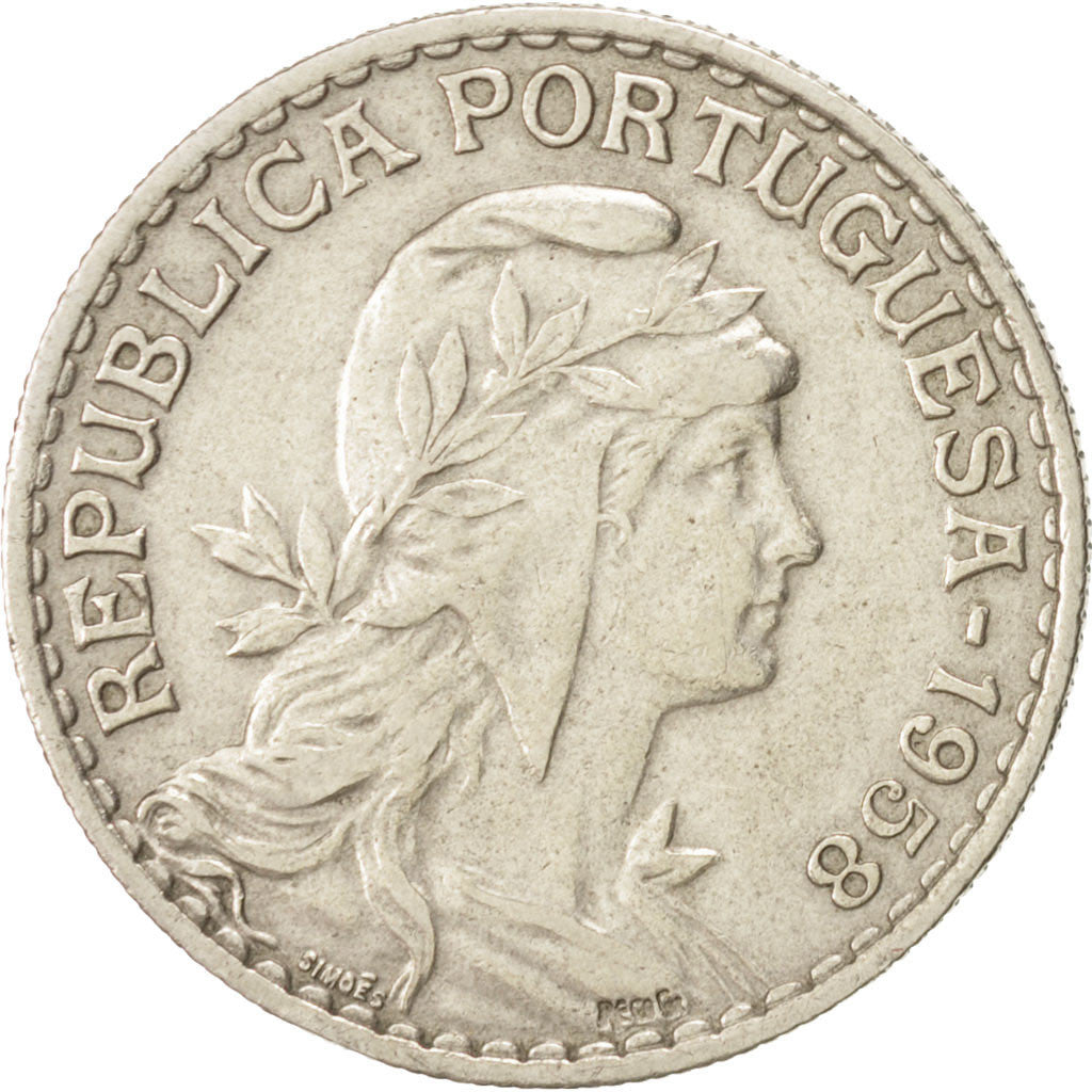 Coin, Portugal, Escudo, 1958, EF(40-45), Copper-nickel, KM:578