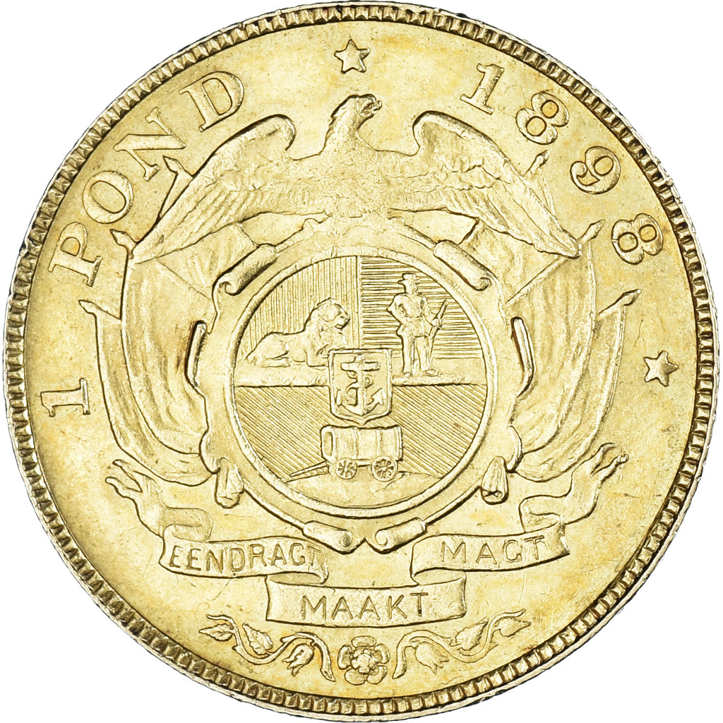 Coin, South Africa, Paul Kruger, Pond, 1898, Pretoria, AU(55-58), Gold, KM:10.2