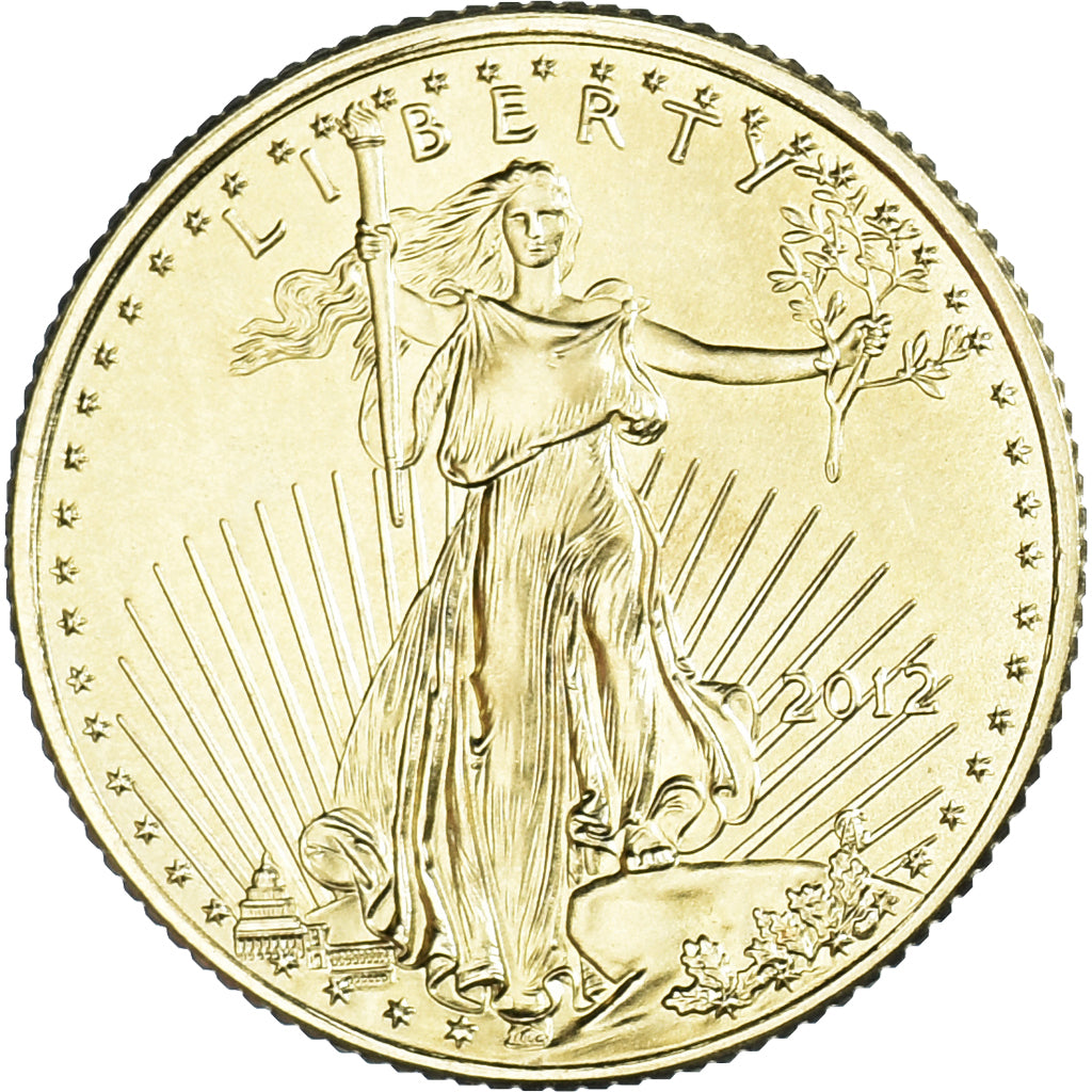 Monnaie, États-Unis, American Eagle, 5 Dollars, 2012, 1/10 Once, FDC, Or