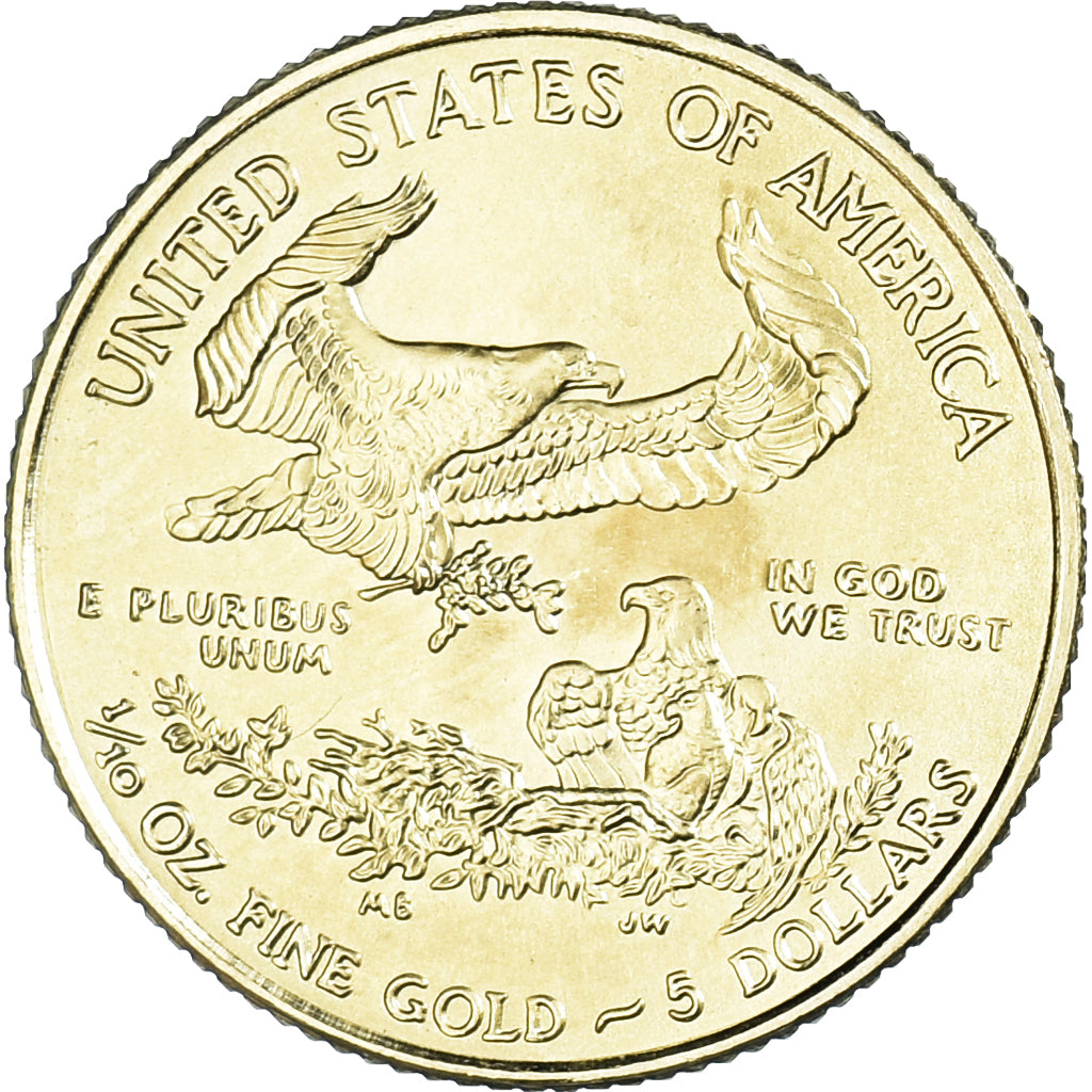 Monnaie, États-Unis, American Eagle, 5 Dollars, 2012, 1/10 Once, FDC, Or