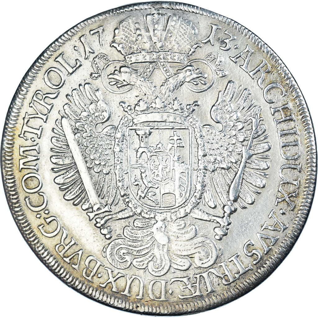Coin, Austria, Karl (Charles) VI, Thaler, 1713, Hall, AU(50-53), Silver, KM:1552