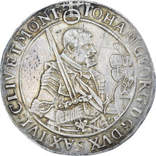 Moeda, Estados Alemães, SAXONY-ALBERTINE, Thaler, 1651, AU(50-53), Prata
