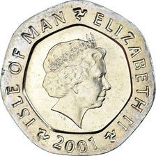 Coin, Isle of Man, Elizabeth II, 20 Pence, 2001, Pobjoy Mint, MS(63)