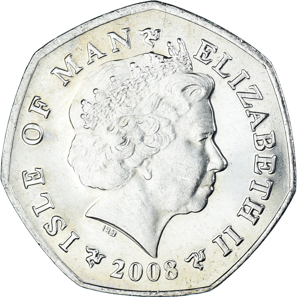 Moneta, Isola di Man, Elizabeth II, 50 Pence, 2008, Pobjoy Mint, SPL