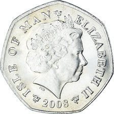 Moneta, Isola di Man, Elizabeth II, 50 Pence, 2008, Pobjoy Mint, SPL