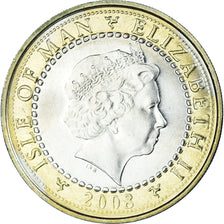 Coin, Isle of Man, Elizabeth II, 2 Pounds, 2008, Pobjoy Mint, MS(60-62)