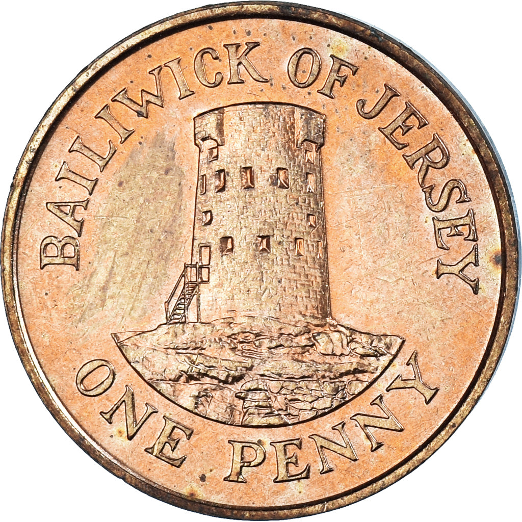 Moneda, Jersey, Elizabeth II, Penny, 1990, EBC+, Bronce, KM:54