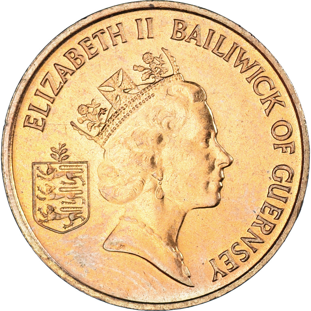 Coin, Guernsey, Elizabeth II, Penny, 1989, Heaton, MS(60-62), Bronze, KM:40