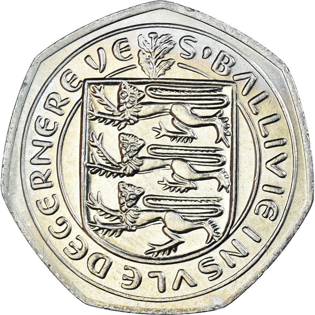 Moneta, Guernsey, Elizabeth II, 50 Pence, 1983, SPL-, Rame-nichel, KM:34