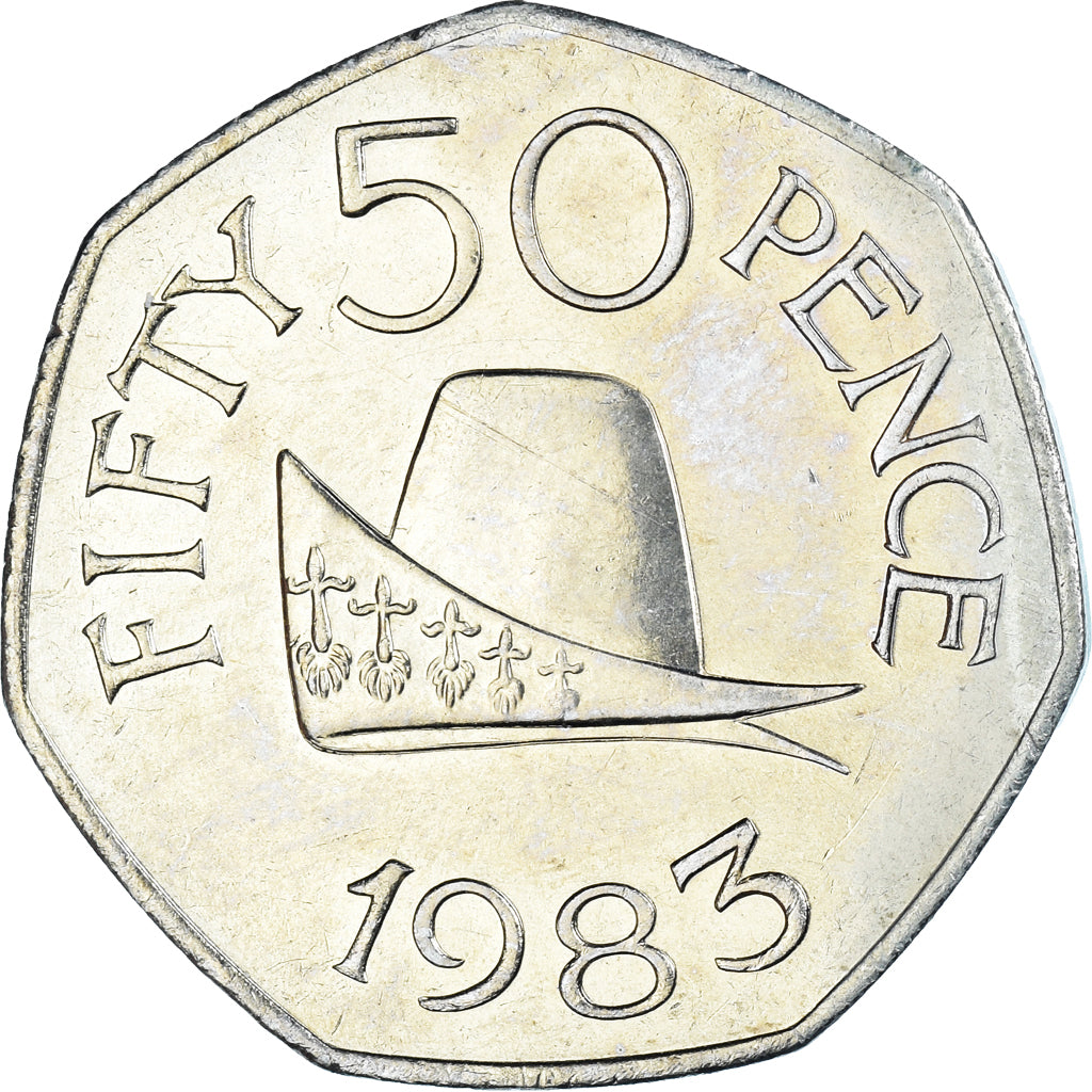 Moneta, Guernsey, Elizabeth II, 50 Pence, 1983, SPL-, Rame-nichel, KM:34