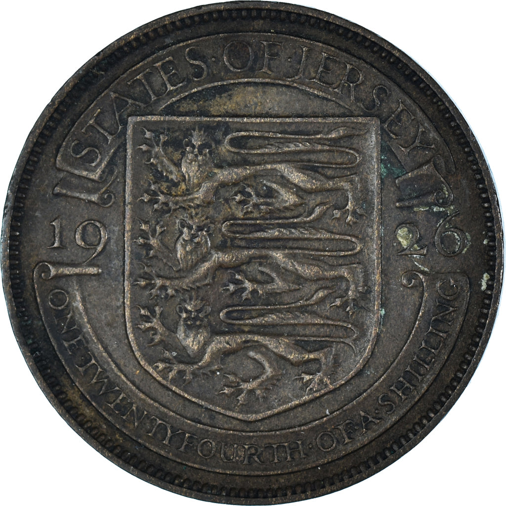 Coin, Jersey, George V, 1/24 Shilling, 1926, VF(30-35), Bronze, KM:13