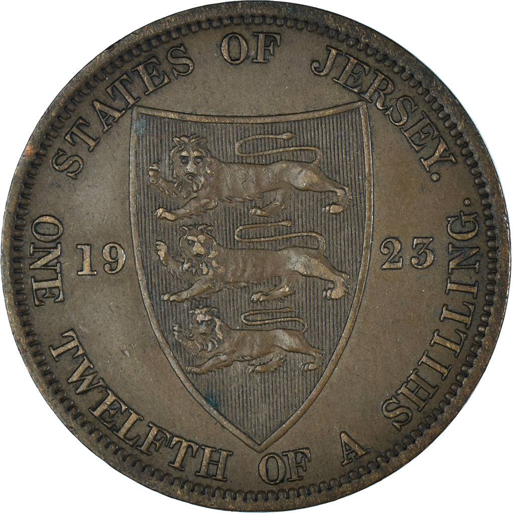 Moeda, Jersey, George V, 1/12 Shilling, 1923, EF(40-45), Bronze, KM:14