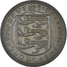 Coin, Guernsey, Elizabeth II, 8 Doubles, 1959, AU(50-53), Bronze, KM:16
